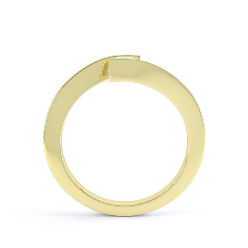 Crossover Princess Diamond Solitaire Ring Side View Crossover Princess Diamond Solitaire Ring Side View