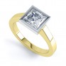 Moderne Princess cut solitaire diamond engagement ring perspective view yellow gold Moderne Princess cut solitaire diamond engagement ring perspective view yellow gold