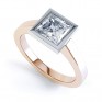 Moderne Princess cut solitaire diamond engagement ring perspective view rose gold Moderne Princess cut solitaire diamond engagement ring perspective view rose gold
