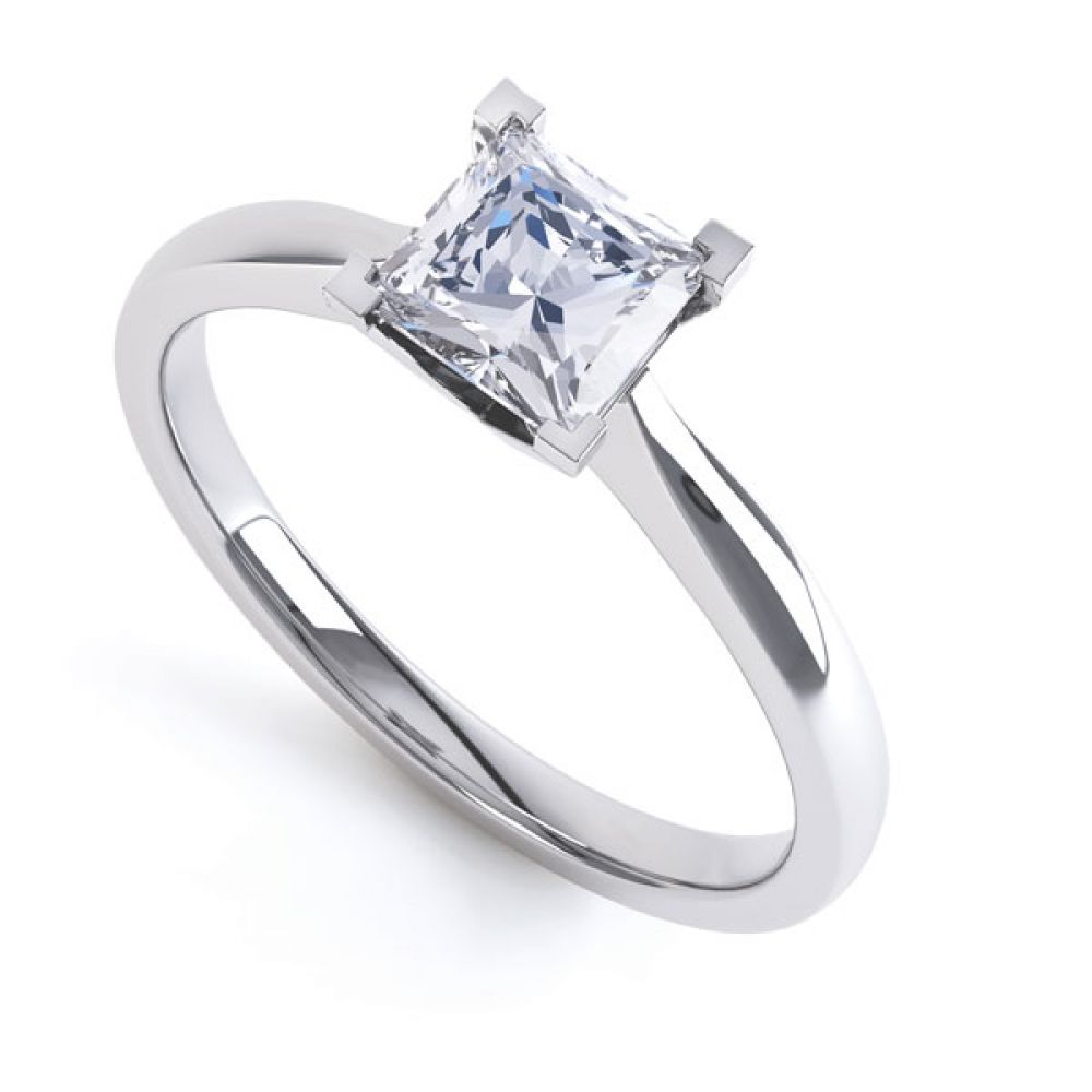 Princess Solitaire Engagement Ring with Open Setting