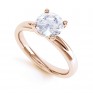 4 Claw Twist Engagement Ring with Double Shoulders In Yellow Gold 4 Claw Twist Engagement Ring with Double Shoulders In Yellow Gold