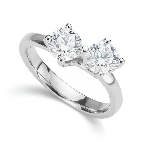 Two Diamond Twist Engagement Ring  Main Image