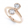 2 stone Couplet design diamond engagement ring in platinum perspective view rose gold 2 stone Couplet design diamond engagement ring in platinum perspective view rose gold
