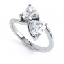 Josephine 2 stone heart shaped diamond engagement ring perspective view white gold Josephine 2 stone heart shaped diamond engagement ring perspective view white gold