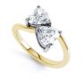 2 Stone Heart Shaped Diamond Engagement Ring Yellow Gold Perspective View 2 Stone Heart Shaped Diamond Engagement Ring Yellow Gold Perspective View