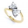 2 Stone Heart Shaped Diamond Engagement Ring Yellow Gold Perspective View 2 Stone Heart Shaped Diamond Engagement Ring Yellow Gold Perspective View