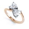 2 Stone Heart Shaped Diamond Engagement Ring Front View 2 Stone Heart Shaped Diamond Engagement Ring Front View