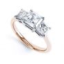 3 Stone Princess Cut Diamond Engagement Ring Front View Rose Gold https://www.serendipitydiamonds.com/uk/product/Offer-149