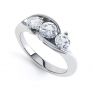 Modern Round 3 Stone Crossover Diamond Ring Modern Round 3 Stone Crossover Diamond Ring