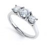 Brooklyn - Modern 3 stone diamond engagement ring perspective view white gold Brooklyn - Modern 3 stone diamond engagement ring perspective view white gold