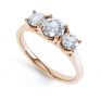 Brooklyn - Modern 3 stone diamond engagement ring perspective view rose gold Brooklyn - Modern 3 stone diamond engagement ring perspective view rose gold