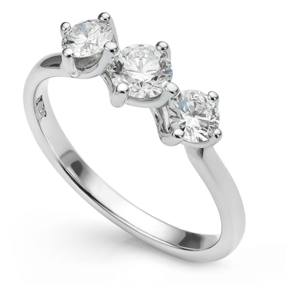 3 Stone Twist Diamond Engagement Ring