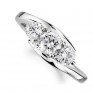 Modern 3 Stone Diamond Trilogy Style Ring Modern 3 Stone Diamond Trilogy Style Ring