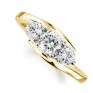 Modern 3 Stone Diamond Trilogy Style Ring Yellow Gold Modern 3 Stone Diamond Trilogy Style Ring Yellow Gold