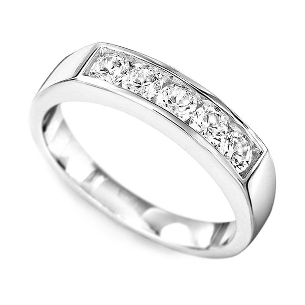 18K Yellow Gold Plated CZ Channel-Set Side Stone Ring – 0.5 Carat, Solitaire Style