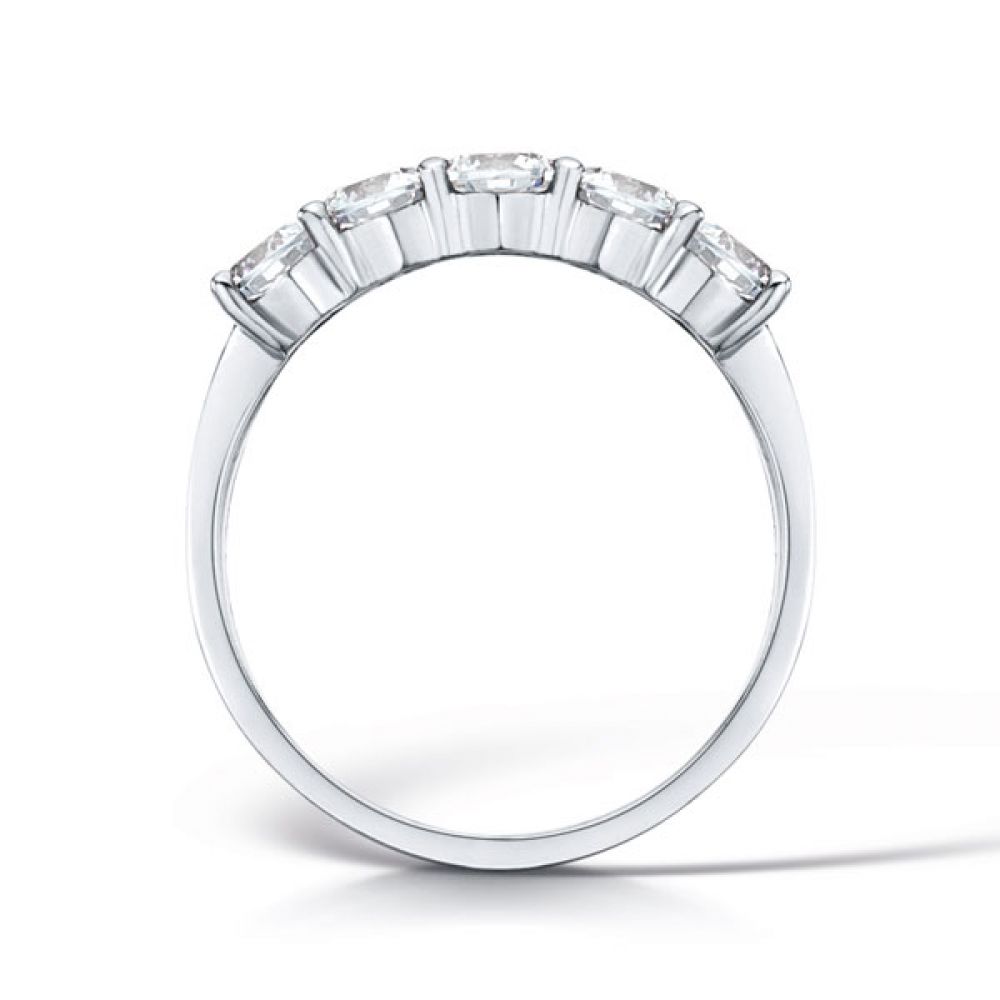 5 Stone Diamond Ring with Claw Setting Side View 5 Stone Diamond Ring with Claw Setting Side View