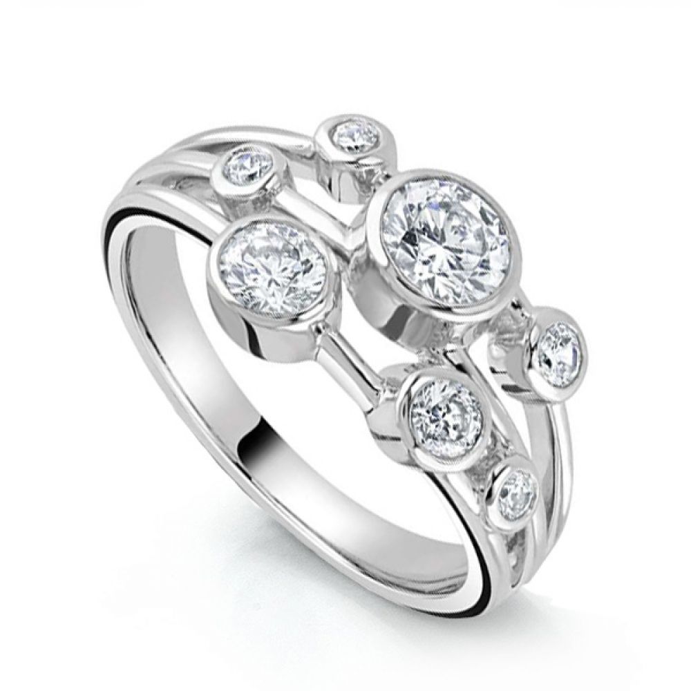 1 Carat Rainfall 7 Stone Diamond Ring - Platinum