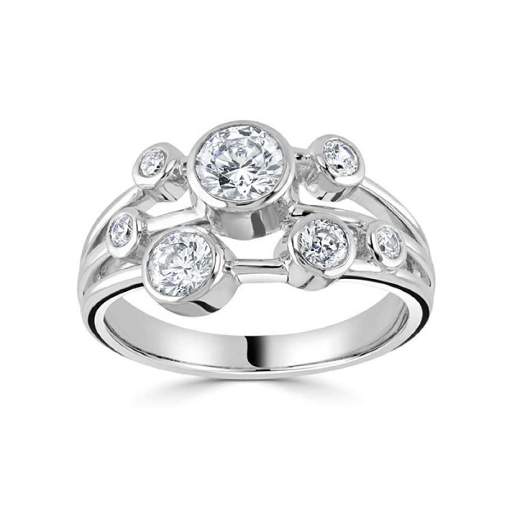 1 Carat Rainfall 7 Stone Diamond Ring - Yellow Gold 1 Carat Rainfall 7 Stone 1 Carat Rainfall 7 Stone Diamond Ring - Yellow GoldDiamond Ring Side View