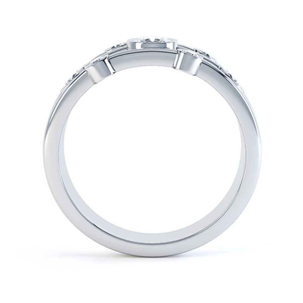 7 Stone Diamond and Blue Sapphire Ring Side View 7 Stone Diamond and Blue Sapphire Ring Side View
