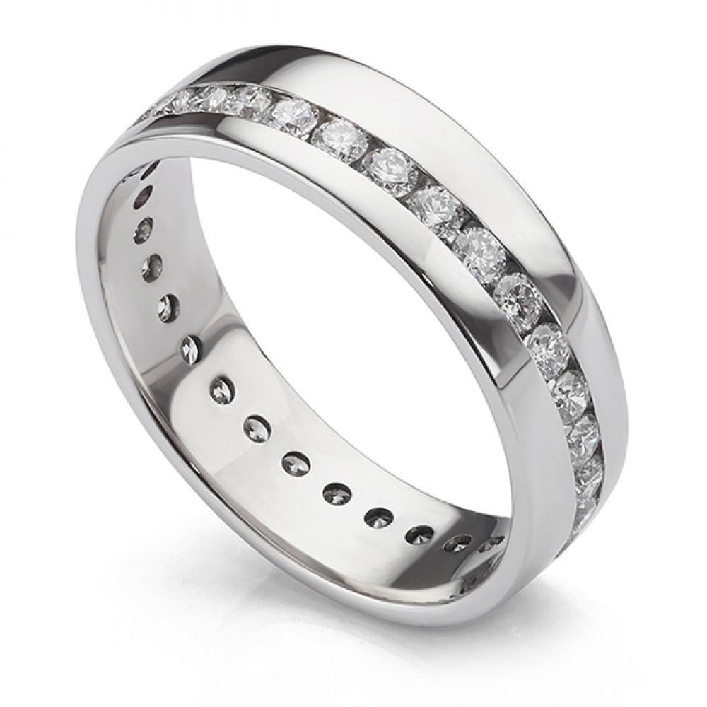 0.50cts Curved Channel Set Diamond Wedding Ring