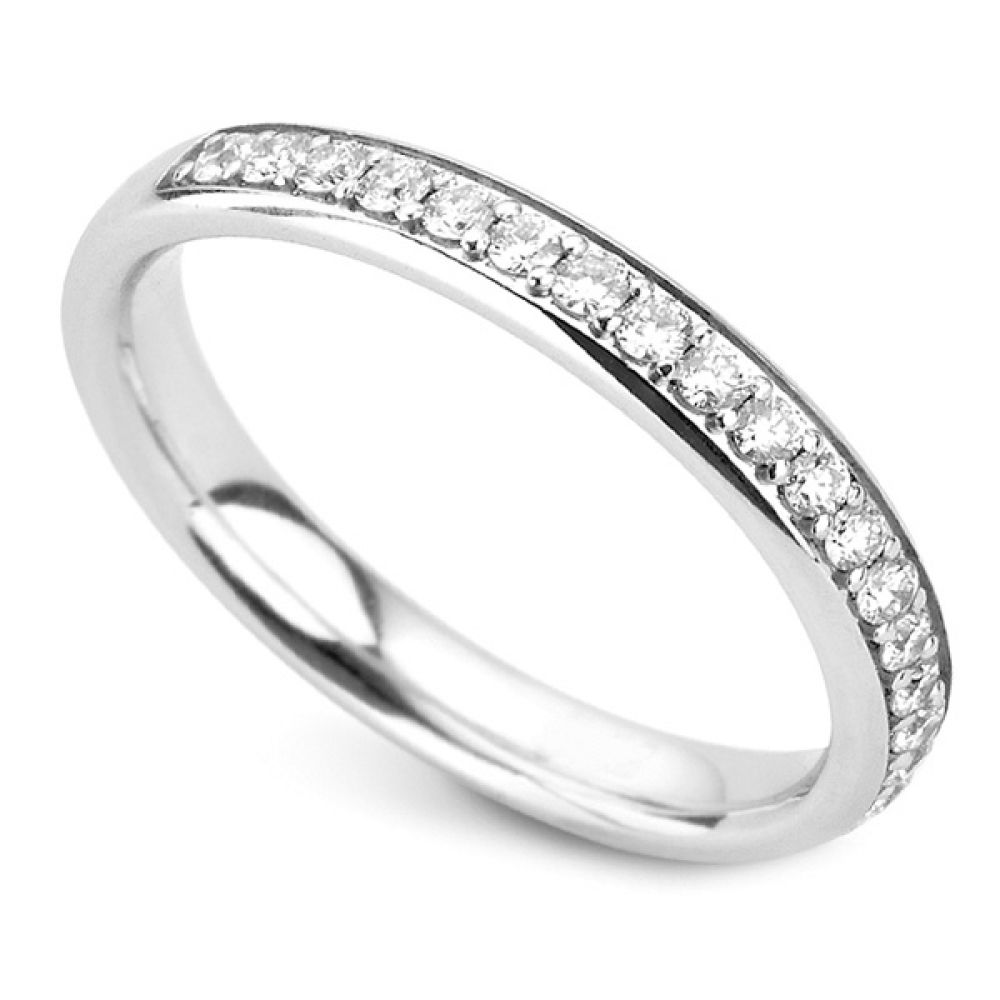 0.33cts Half Grain Set 3mm Diamond Wedding Ring