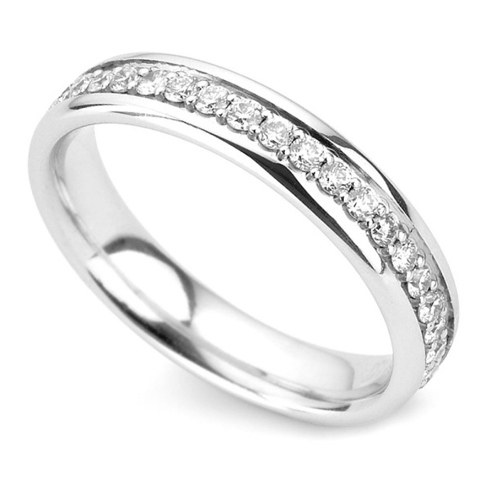 0.70 Carat Full Grain Set Court Diamond Wedding Ring