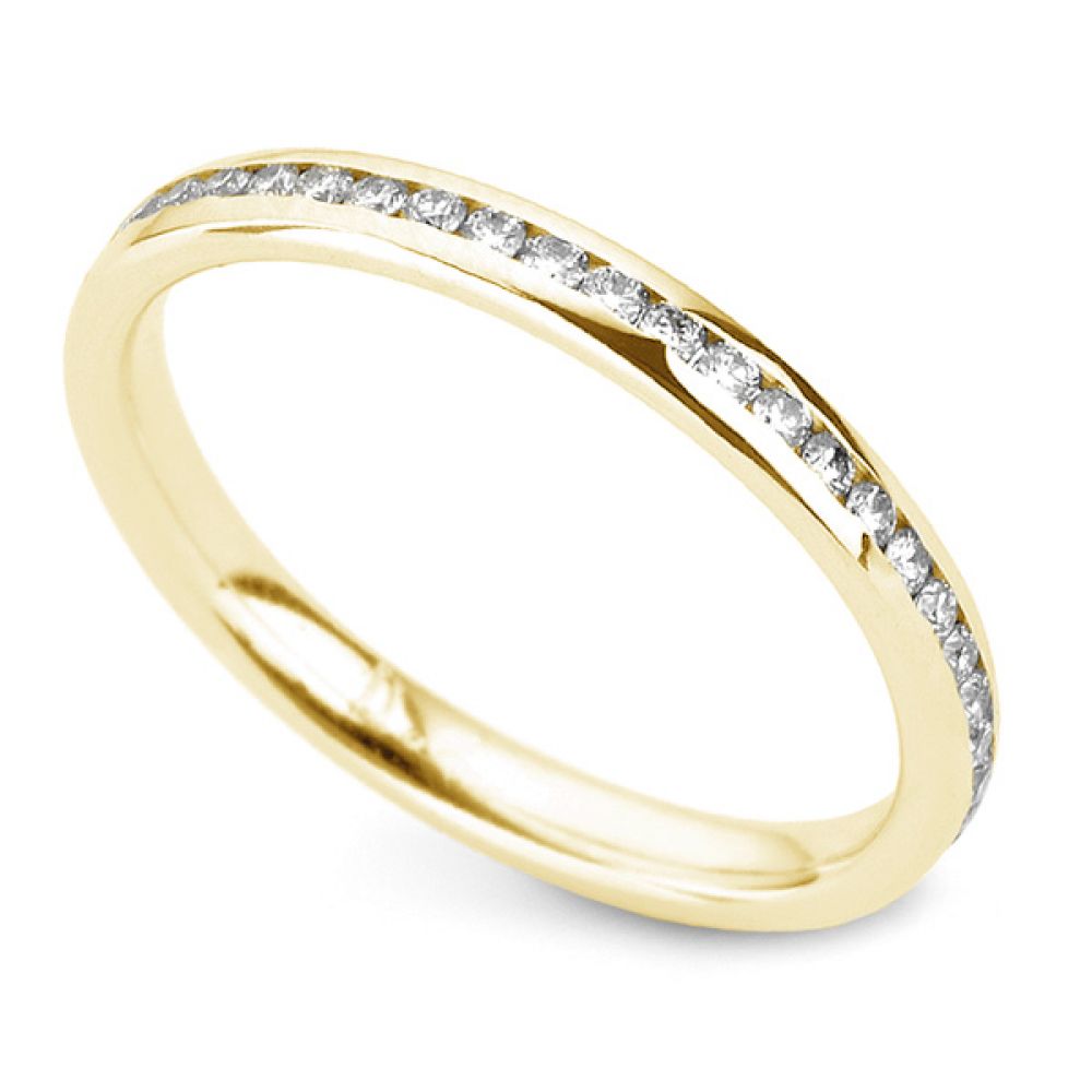 0.50ct Full Channel Set Diamond Wedding Ring In Yellow Gold