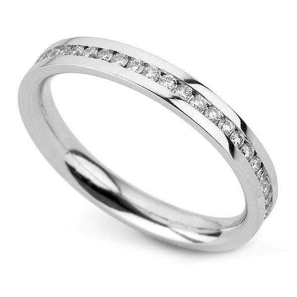 0.50cts Flat Court Fully Set Diamond Wedding Ring Main Image