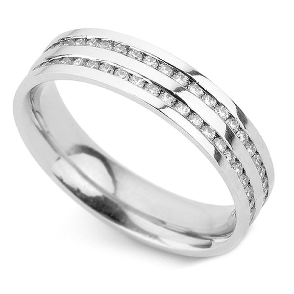 1 Carat Double Channel Diamond Wedding Ring