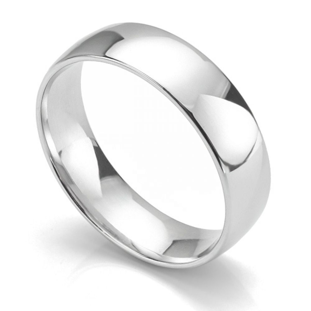Slight court wedding ring light weight 18ct white gold 6mm wide Slight court wedding ring light weight 18ct white gold 6mm wide