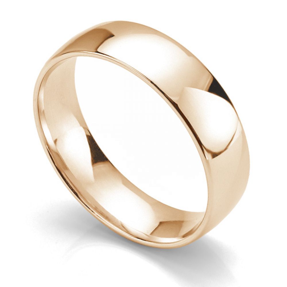 Slight court wedding ring light weight 18ct rose gold 6mm wide