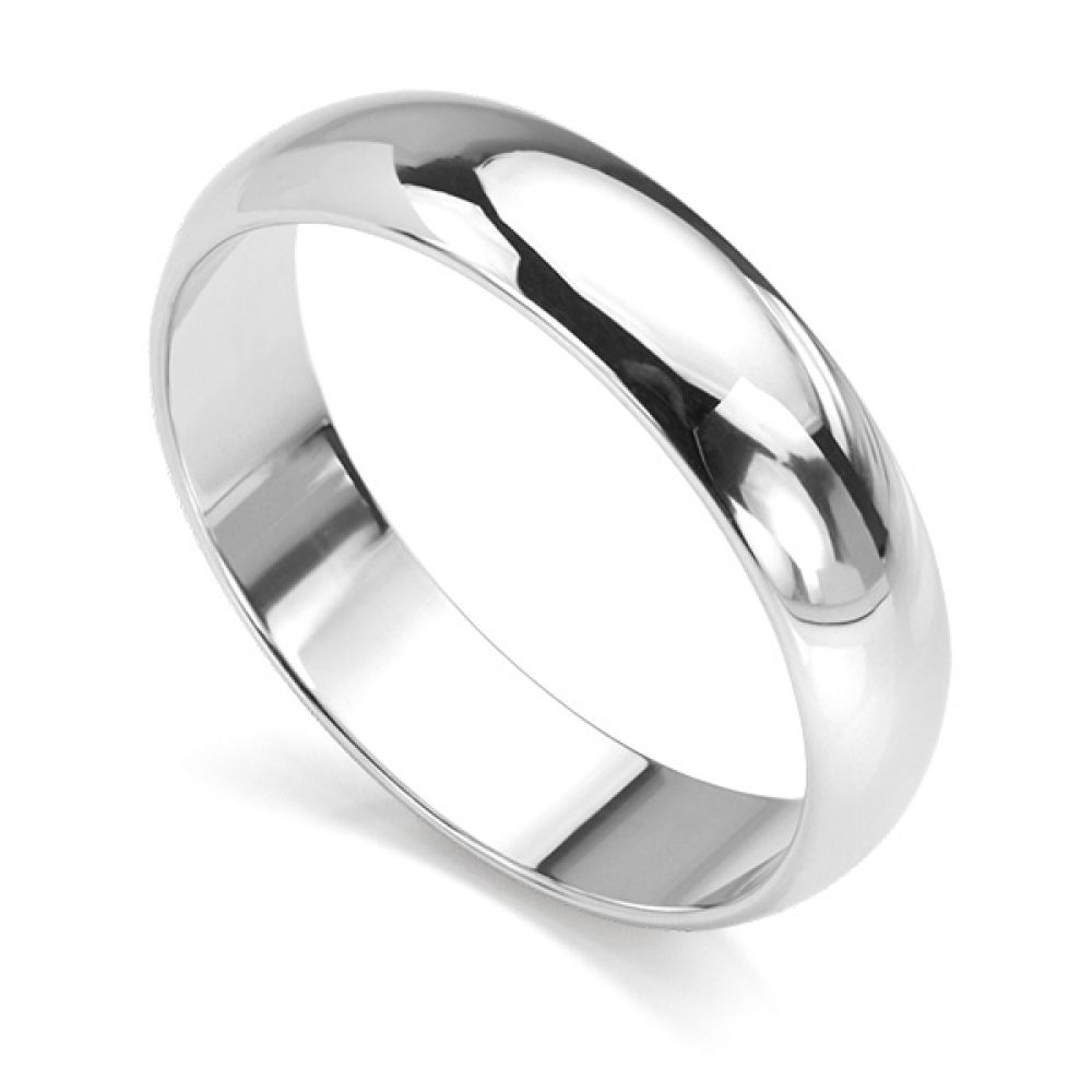 4mm version of the D shaped court wedding ring