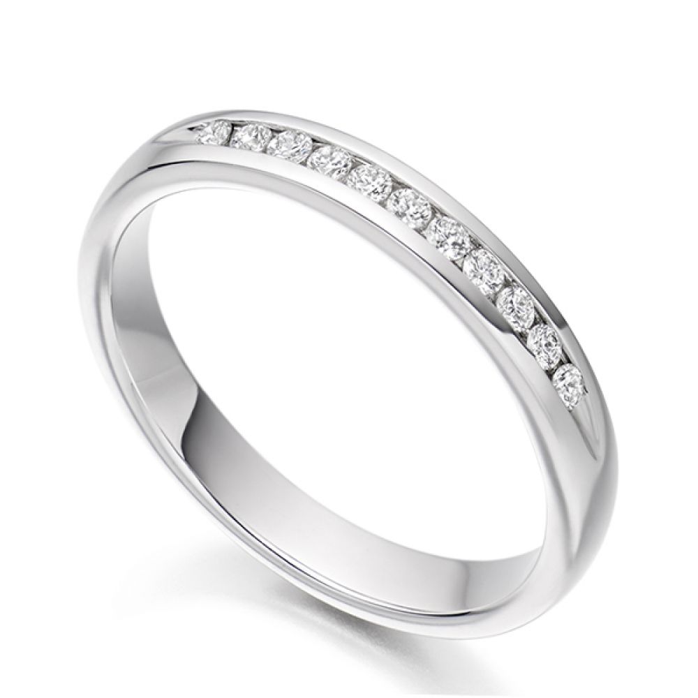 White Gold Channel Section Diamond Wedding Ring