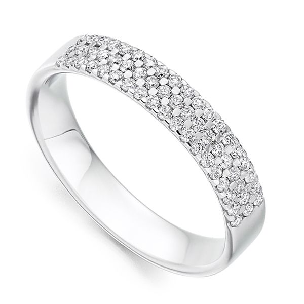 Three Rowed Diamond Wedding Ring Main Image