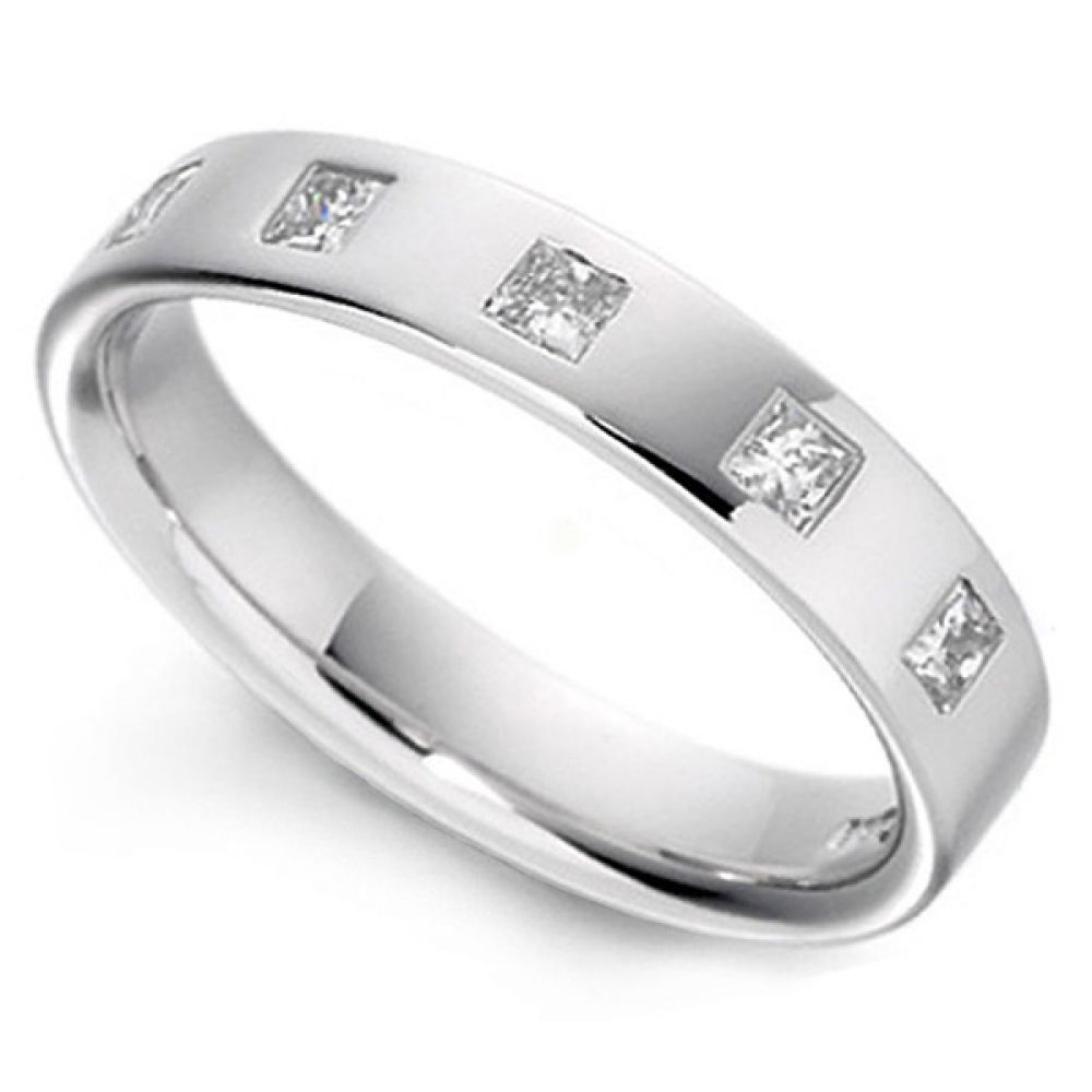0.25 Carat Flush Princess Cut Diamond Wedding Ring 0.25 Carat Flush Princess Cut Diamond Wedding Ring
