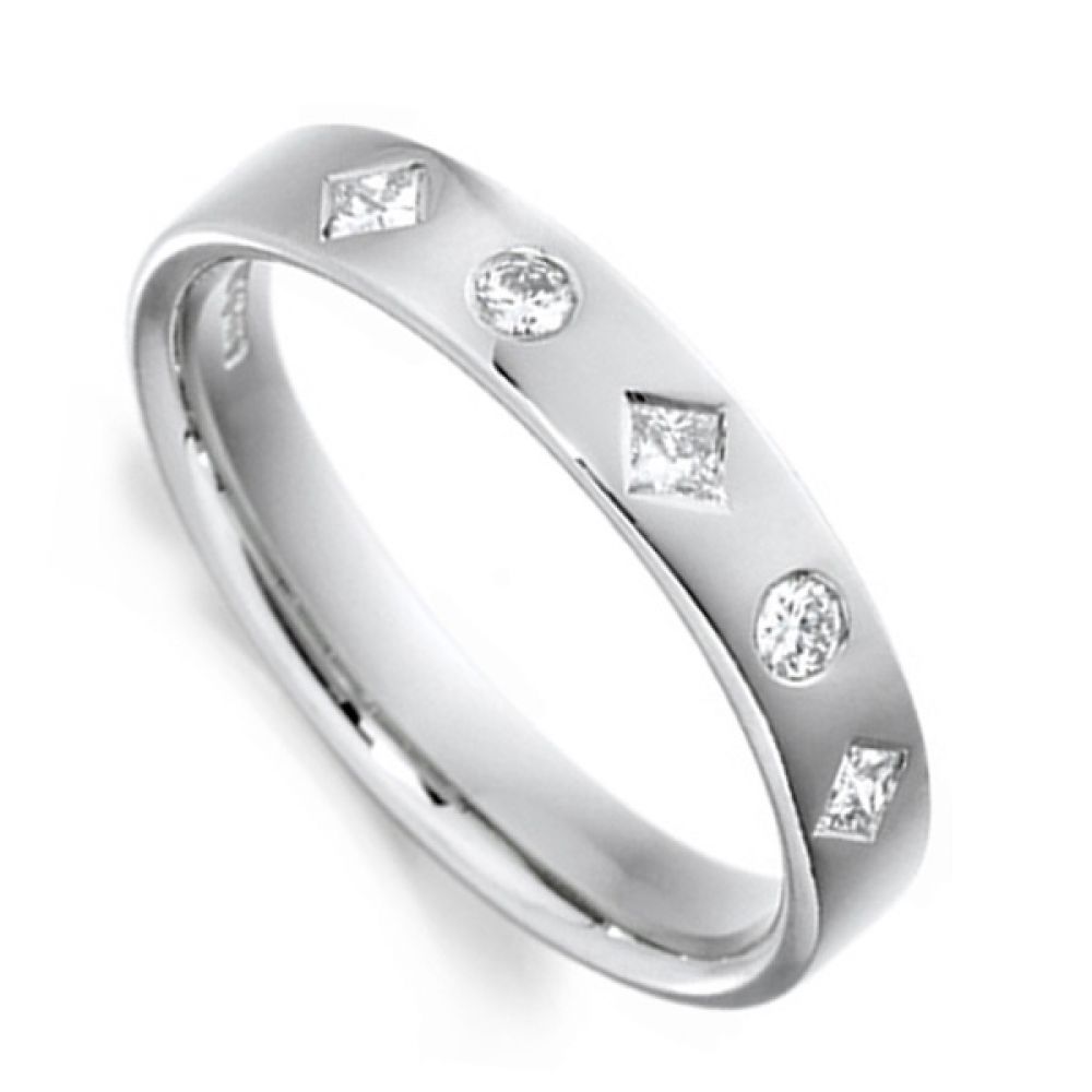 Princess & Round Diamond Wedding Ring