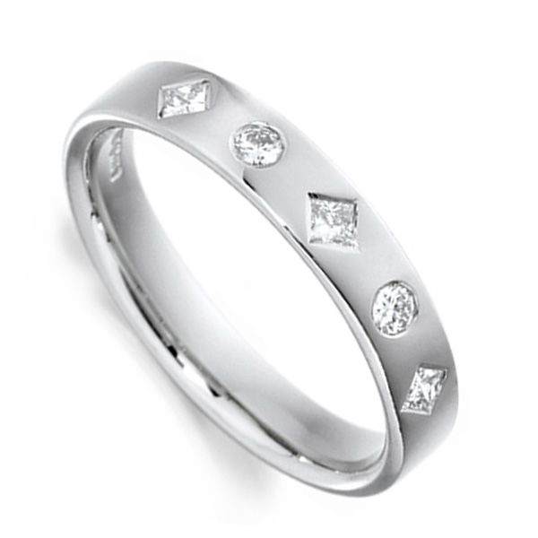 Princess & Round Diamond Wedding Ring Main Image