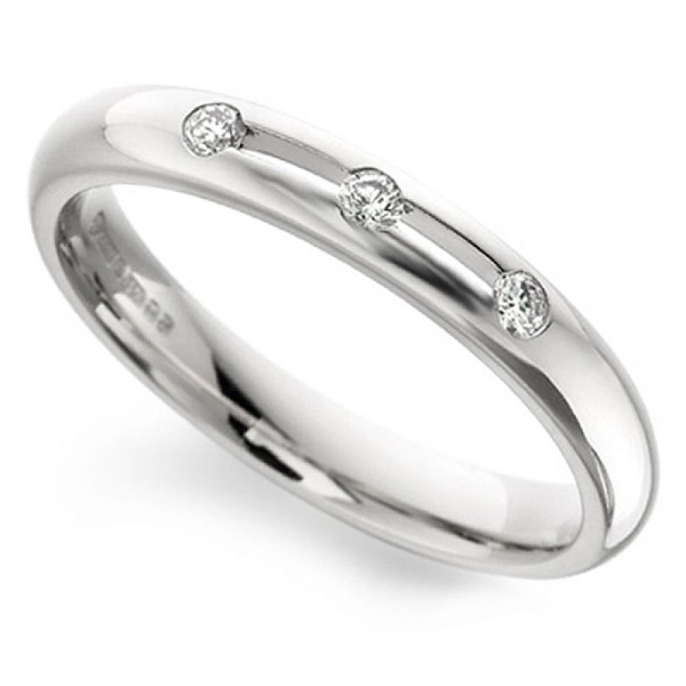 3 Stone Open Channel Set Diamond Wedding Ring 3 Stone Open Channel Set Diamond Wedding Ring