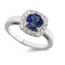 Blue Sapphire & Diamond Vintage Halo Ring Blue Sapphire & Diamond Vintage Halo Ring
