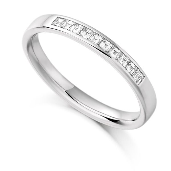 0.25cts Carré Cut Diamond Half Eternity Band Main Image