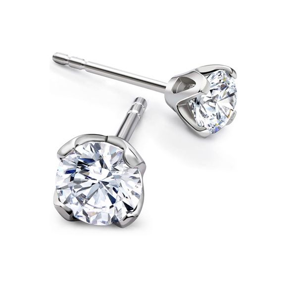 Tiffany Inspired Lotus 4 Claw Diamond Stud Earring Lotus Ed028 Tiffany Inspired 4 Claw Diamond Stud Earrings