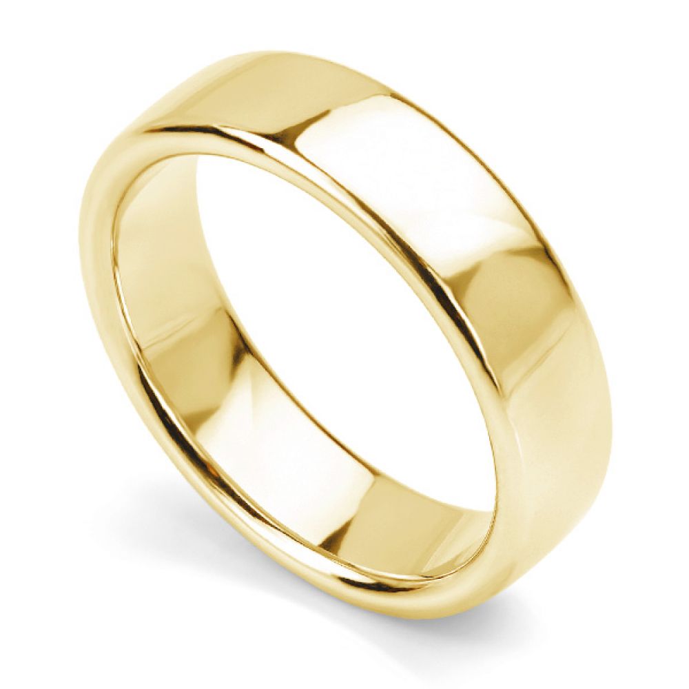 Heavyweight Court Wedding Ring Yellow Gold 6mm