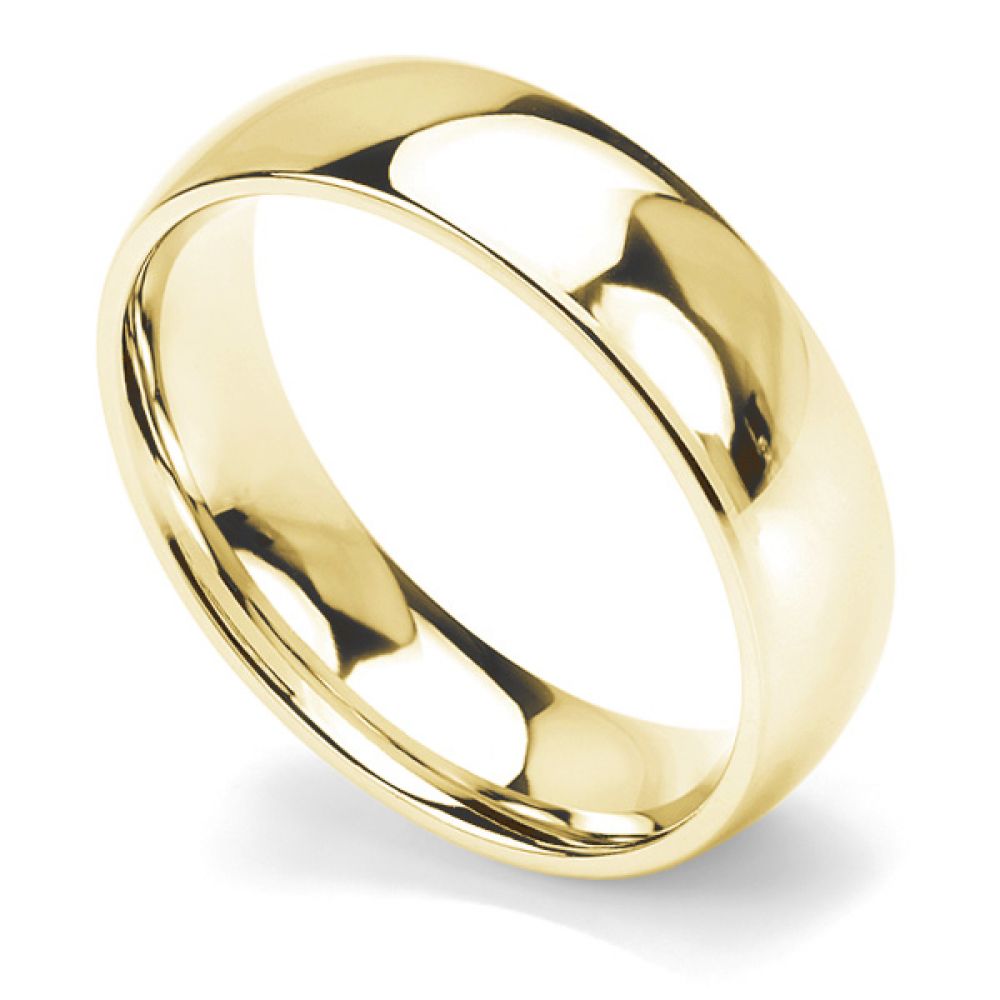 Traditional court wedding ring heavy weight 6mm width yellow gold