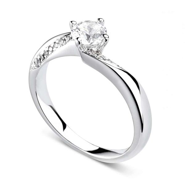 Burlesque 4 Claw Twist Engagement Ring Main Image