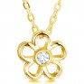 0.10cts Daisy Round Diamond Flower Pendant In Yellow Gold 0.10cts Daisy Round Diamond Flower Pendant In Yellow Gold