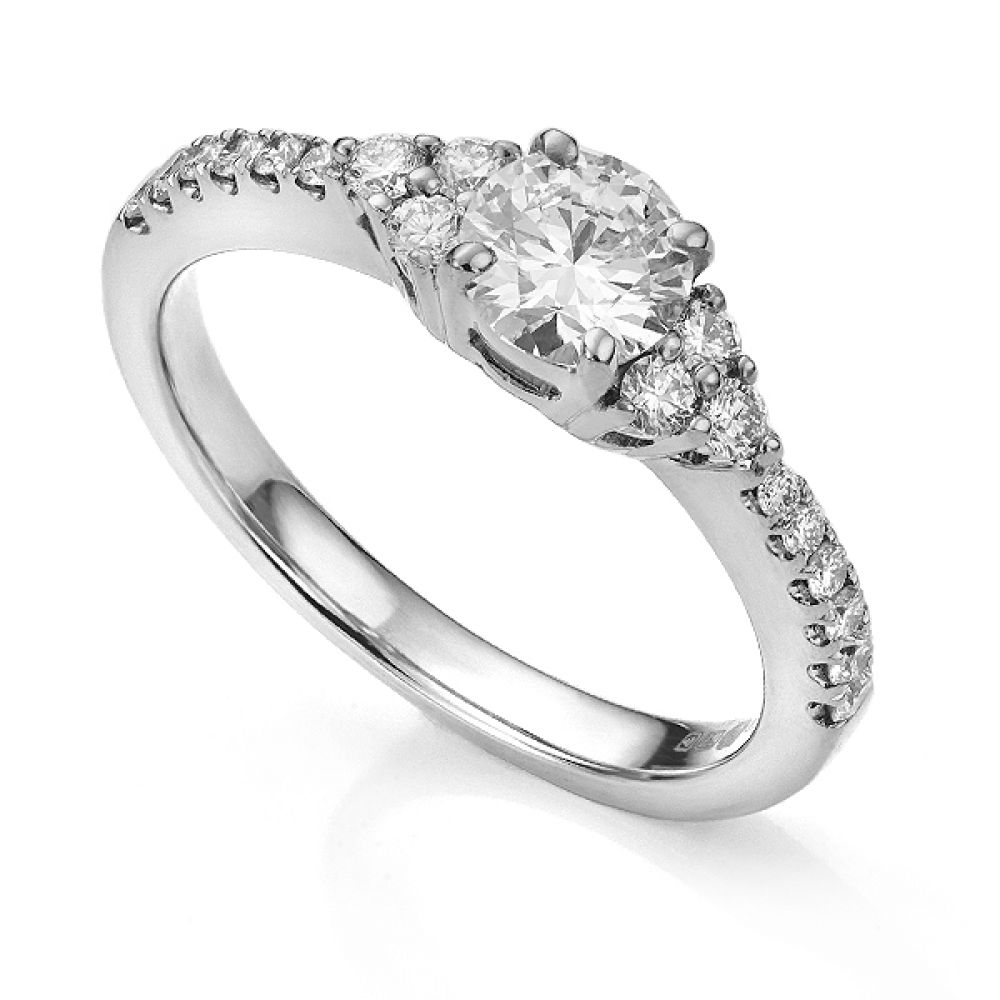 Christie diamond shoulder engagement ring in Platinum