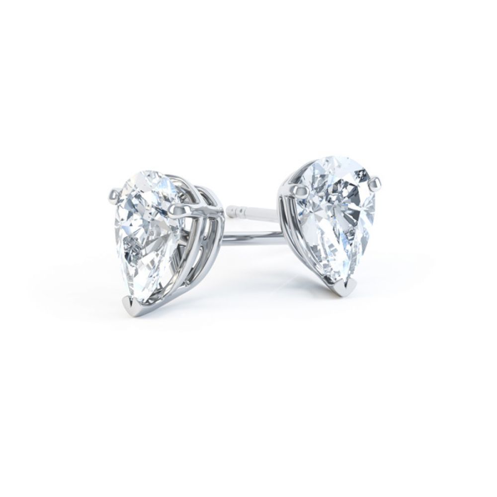 Pear Shaped Diamond Solitaire Earrings