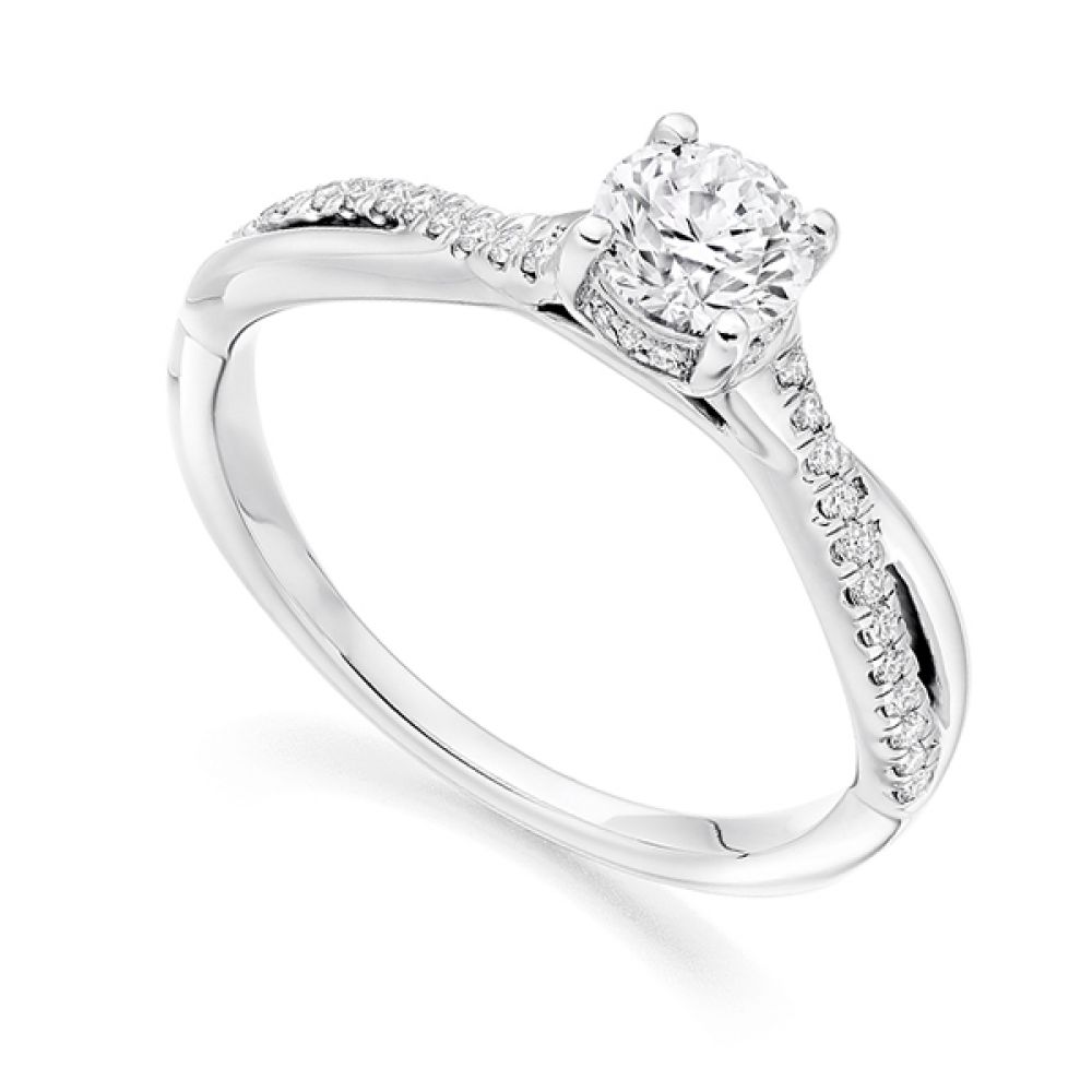 Split Shank Engagement Ring with Diamond Shoulders