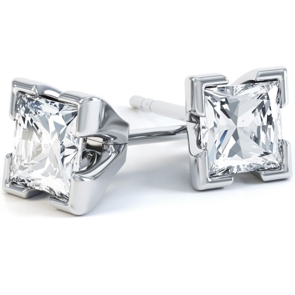 0.20ct 4 Claw Princess Diamond Stud Earrings