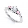 Diamond & Pink Sapphire 5 Stone Engagement Ring Diamond & Pink Sapphire 5 Stone Engagement Ring